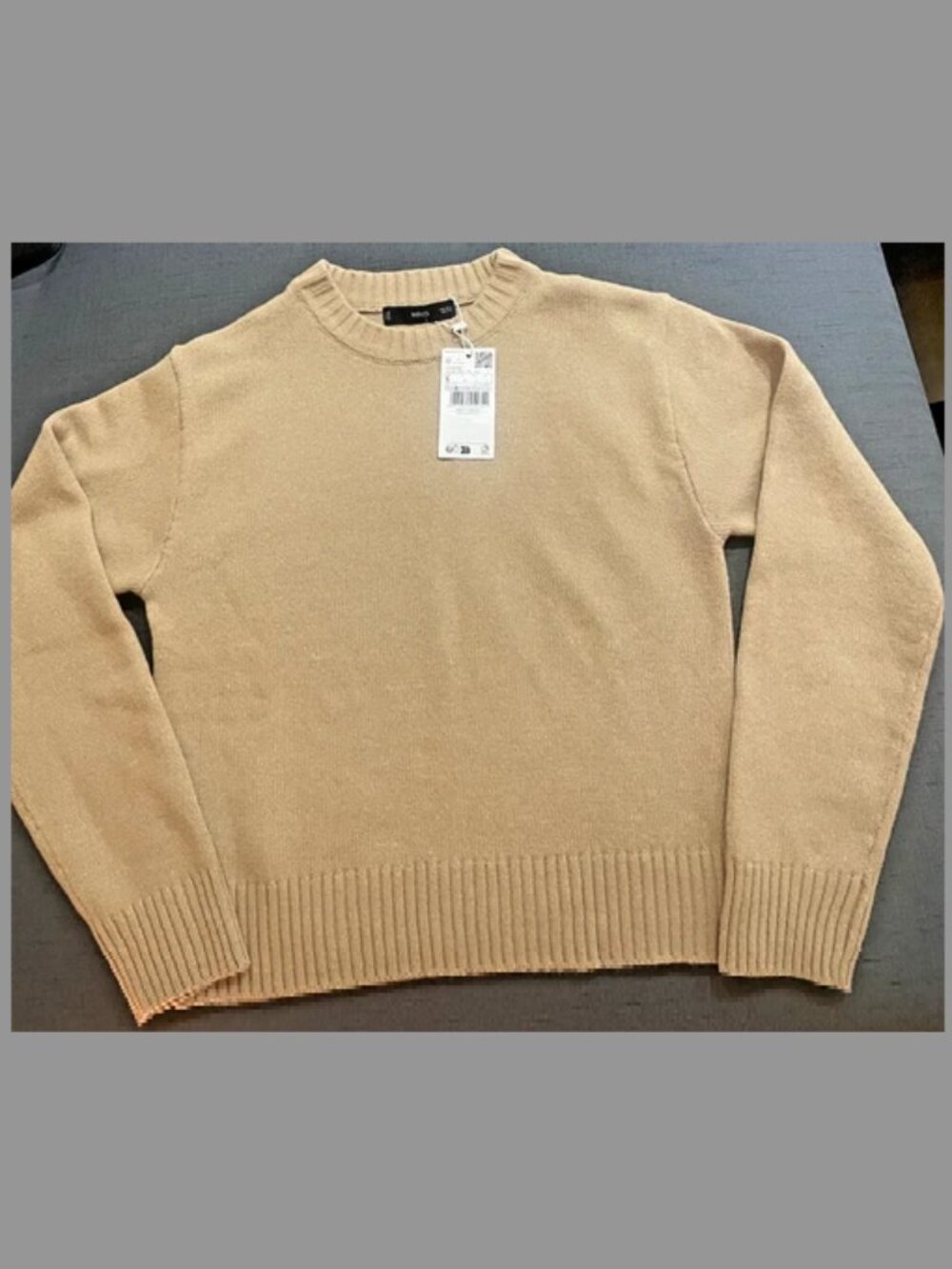 MNG Mango Women'sCamel Crew Neck Long Sleeve Sweater SZ S NWT